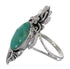 Silver Turquoise Southwestern Flower Ring Size 8-1/4 YX73700