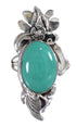 Silver And Turquoise Southwest Flower Ring Size 4-1/2 YX73703