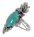 Silver And Turquoise Southwest Flower Ring Size 4-1/2 YX73703