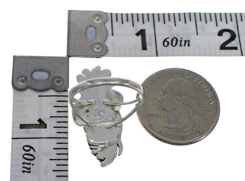 Silver And Turquoise Southwest Flower Ring Size 4-1/2 YX73703