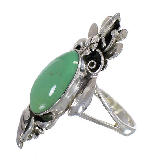 Sterling Silver Turquoise Jewelry Flower Ring Size 4-1/2 YX73756