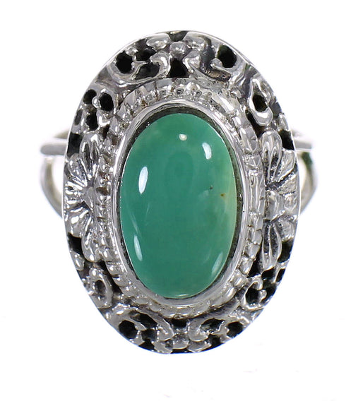 Turquoise And Silver Southwest Jewelry Ring Size 4-3/4 YX73775