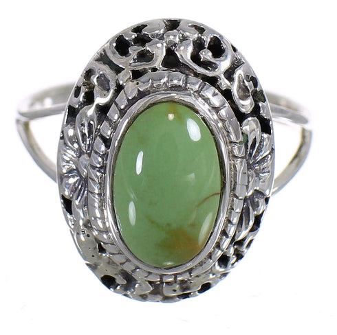 Turquoise And Genuine Sterling Silver Southwest Ring Size 8 YX73789