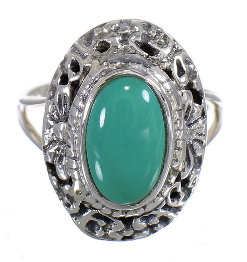 Genuine Sterling Silver And Turquoise Southwestern Ring Size 8-1/2 YX73796