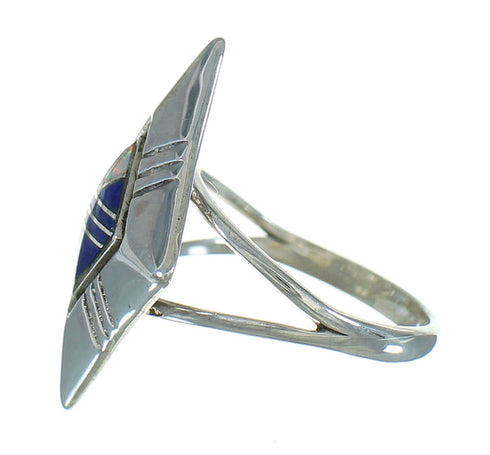 Genuine Sterling Silver Southwest Lapis Opal Ring Size 6 QX80178