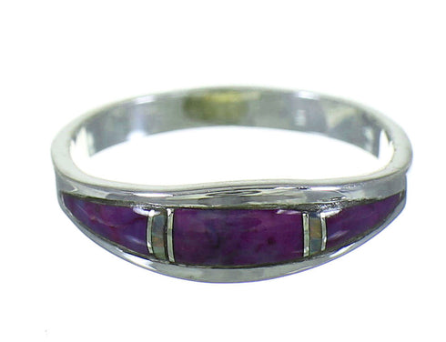 Southwestern Magenta Turquoise Opal Silver Ring Size 5-3/4 YX82245