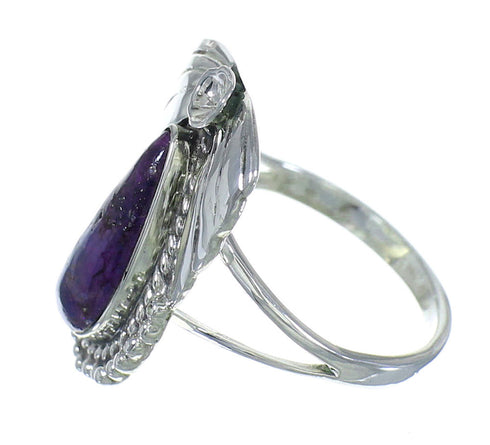 Southwest Sterling Silver And Magenta Turquoise Flower Ring Size 6-1/2 YX67317