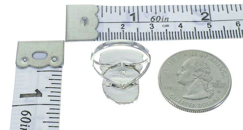 Authentic Sterling Silver And Magenta Turquoise Southwestern Flower Ring Size 8-1/2 YX67324