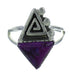 Sterling Silver Water Wave And Magenta Turquoise Southwestern Jewelry Ring Size 8-1/2 YX67343