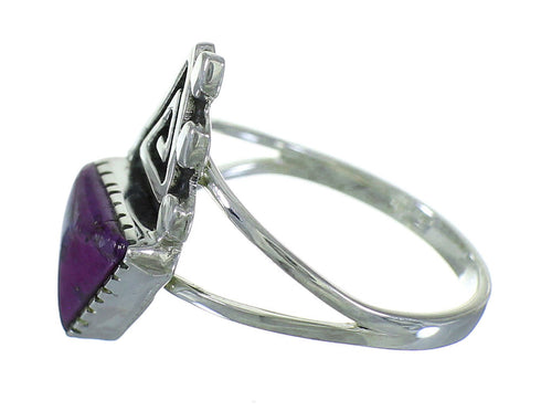 Magenta Turquoise And Genuine Sterling Silver Water Wave Southwestern Ring Size 5-3/4 YX67330