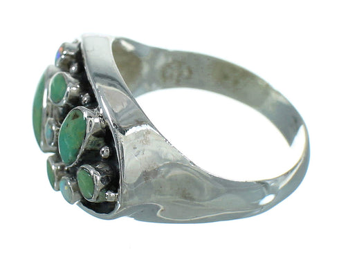 Southwest Sterling Silver Opal And Turquoise Jewelry Ring Size 7-1/4 YX68928
