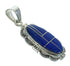 Southwest Sterling Silver Lapis Inlay Pendant QX68484