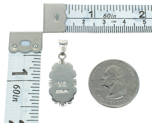 Southwest Sterling Silver Lapis Inlay Pendant QX68484