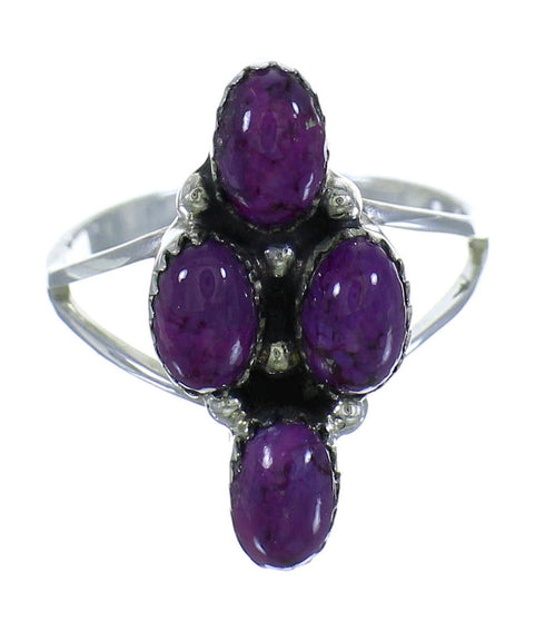 Magenta Turquoise Authentic Sterling Silver Southwestern Ring Size 8-3/4 QX68671