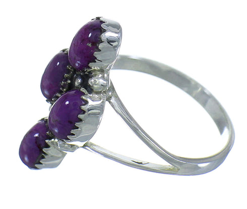 Southwest Sterling Silver Magenta Turquoise Ring Size 5-1/4 QX68545