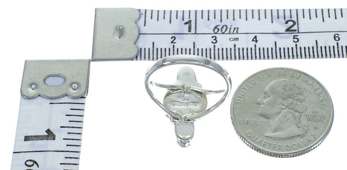 Southwestern Genuine Sterling Silver Magenta Turquoise Ring Size 6 QX68556