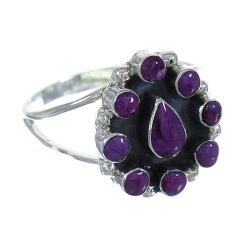 Authentic Sterling Silver Magenta Turquoise Ring Size 5-1/4 QX68745