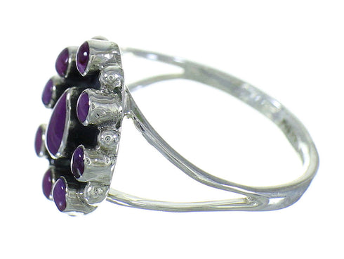 Southwest Authentic Sterling Silver Magenta Turquoise Ring Size 6-1/4 QX68824