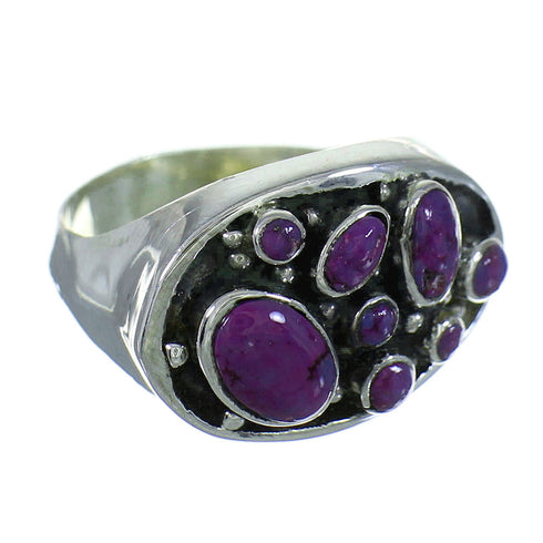 Genuine Sterling Silver Magenta Turquoise Ring Size 7-1/4 QX68845