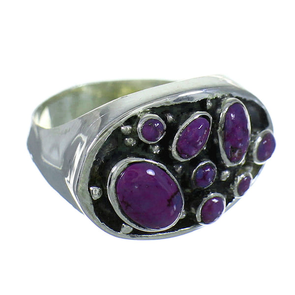 Genuine Sterling Silver Magenta Turquoise Ring Size 7-1/4 QX68845