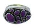Southwestern Genuine Sterling Silver Magenta Turquoise Ring Size 6-3/4 QX68842