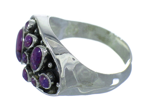 Genuine Sterling Silver Magenta Turquoise Ring Size 7-1/4 QX68845