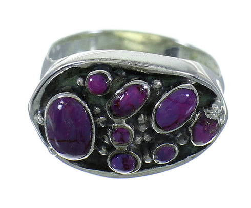 Authentic Sterling Silver Southwest Magenta Turquoise Ring Size 6 QX68855