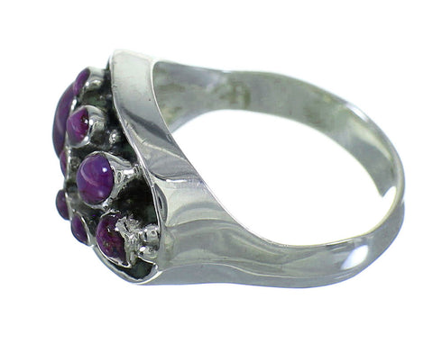 Southwest Authentic Sterling Silver Magenta Turquoise Ring Size 5-1/2 QX68852