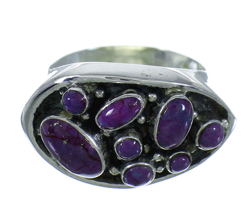 Sterling Silver Southwestern Magenta Turquoise Ring Size 8-1/4 QX68864
