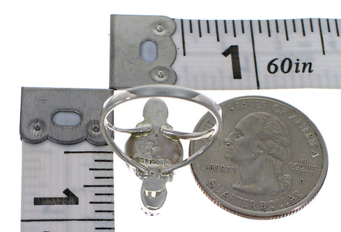 Southwestern Multicolor Silver Ring Size 7-3/4 YX70925