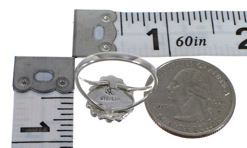 Southwestern Sterling Silver Multicolor Ring Size 5-1/4 YX70931