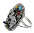 Sterling Silver And Multicolor Southwest Horse Ring Size 8-1/2 YX70963