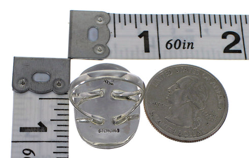 Southwest Multicolor And Sterling Silver Horse Ring Size 6-1/2 YX70959