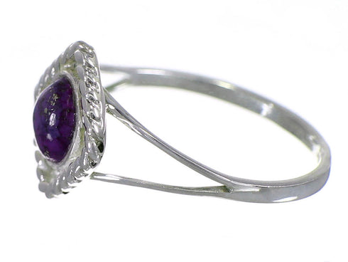 Southwest Magenta Turquoise And Sterling Silver Ring Size 5 YX79560