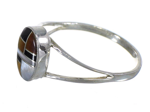Multicolor And Silver Southwest Ring Size 8-1/4 YX73646