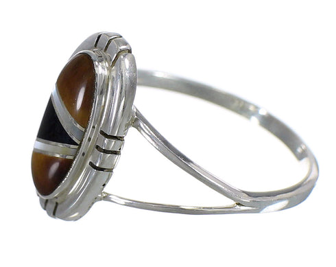 Southwestern Multicolor Silver Ring Size 8-1/2 YX73659