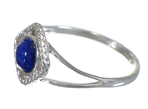 Sterling Silver Lapis Southwestern Ring Size 5 AX80165