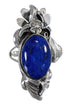 Lapis Sterling Silver Flower Ring Size 5-1/2 AX80179