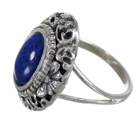 Authentic Sterling Silver Lapis Jewelry Ring Size 6-3/4 AX80228