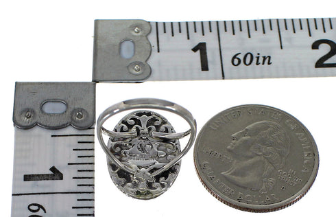 Southwest Lapis Sterling Silver Ring Size 7-1/2 AX80201