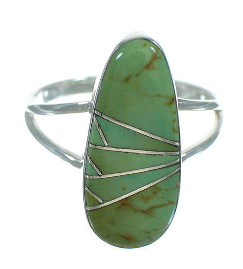 Southwestern Turquoise And Genuine Sterling Silver Ring Size 6-3/4 YX69524