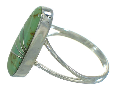 Southwestern Turquoise And Genuine Sterling Silver Ring Size 6-3/4 YX69524