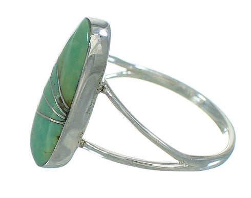 Southwestern Turquoise And Authentic Sterling Silver Ring Size 6 YX69528