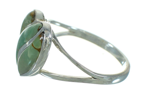 Silver And Turquoise Heart Southwest Ring Size 5-3/4 YX69576