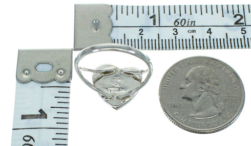 Silver And Turquoise Heart Southwest Ring Size 5-3/4 YX69576
