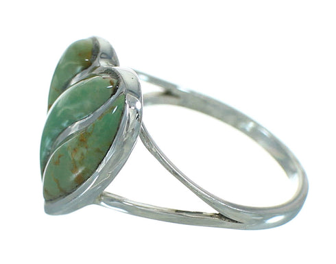 Turquoise And Sterling Silver Heart Southwestern Ring Size 5-1/4 YX69592