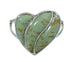 Turquoise And Authentic Sterling Silver Heart Southwest Ring Size 5-1/4 YX69597