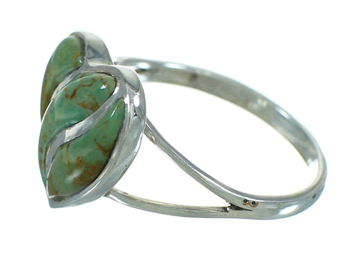 Southwest Turquoise And Sterling Silver Heart Ring Size 8-1/4 YX69599