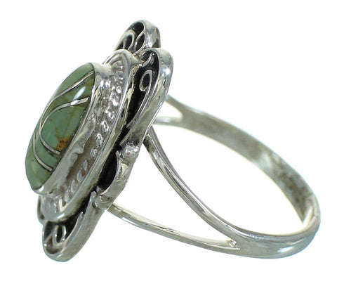 Sterling Silver And Turquoise Inlay Southwestern Jewelry Ring Size 6-1/2 YX69693