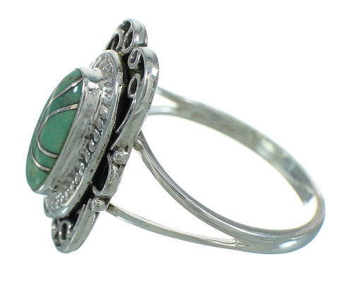 Turquoise And Authentic Sterling Silver Southwestern Jewelry Ring Size 8 YX69704